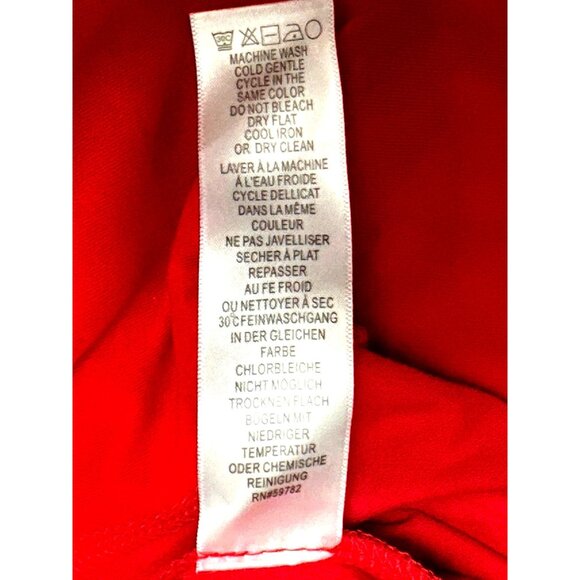 Adrianna Papell Red Sleeveless Tunic Embroidered Front Handkerchief Hem Upscale - Picture 11 of 11